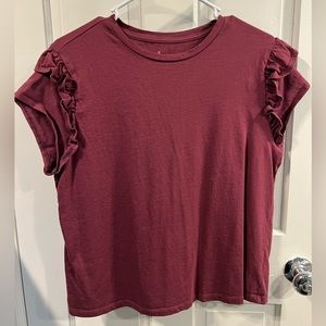 Ruffle Sleeve T-shirt